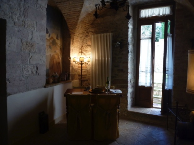 Our living room in Assisi in an old monastery.